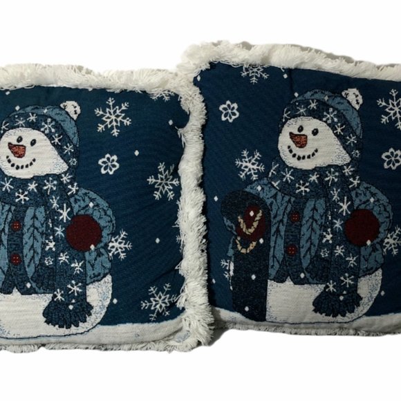 Snowman Throw Pillows Holiday Couch Pillows Large - Picture 2 of 5